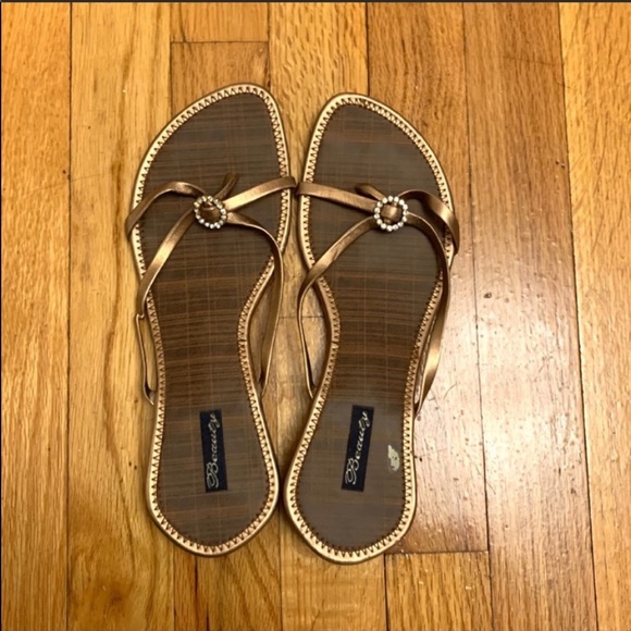 copper strappy sandals